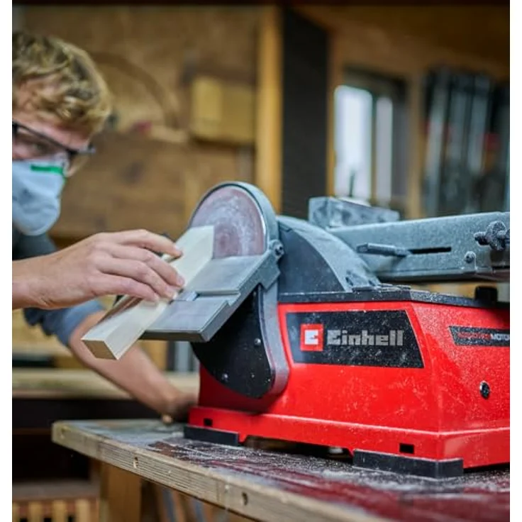 Einhell Stand-Band-Tellerschleifer TE-US 400, 400 W, Ø 150 mm Schleifteller, 100 x 914 mm Schleifband, inkl. Zubehör – Bild 2