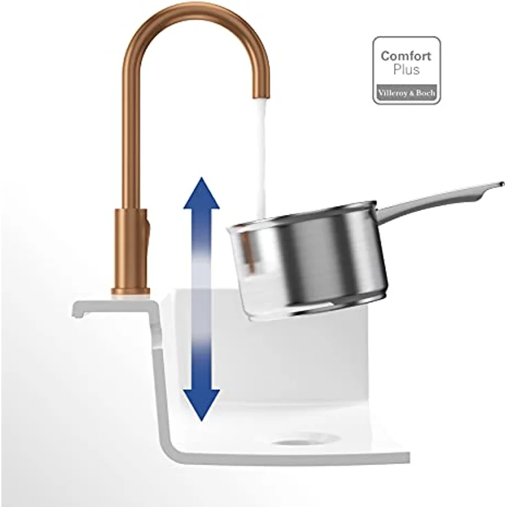 Villeroy & Boch Küchenarmatur 92530004, Edelstahl Bronze, 360° Schwenkbereich, keramische Dichtungen, 14 l/min Durchflussmenge – Bild 4