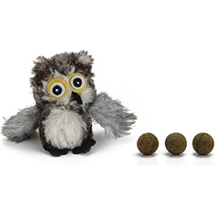 Beeztees Plusche Katspielzeug Eule Catnipball, 9.5 cm, Plüsch für drinnen – Bild 1