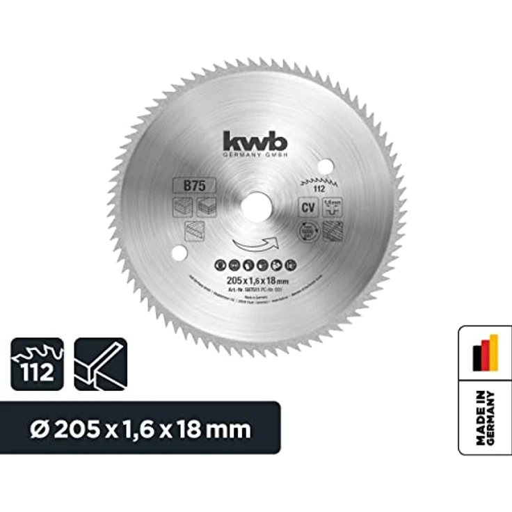 kwb Kreissägeblatt 205 x 18 mm, Made in Germany, sehr feine Schnitte, für Holzpaneele, Profilholz und Weichholz – Bild 2