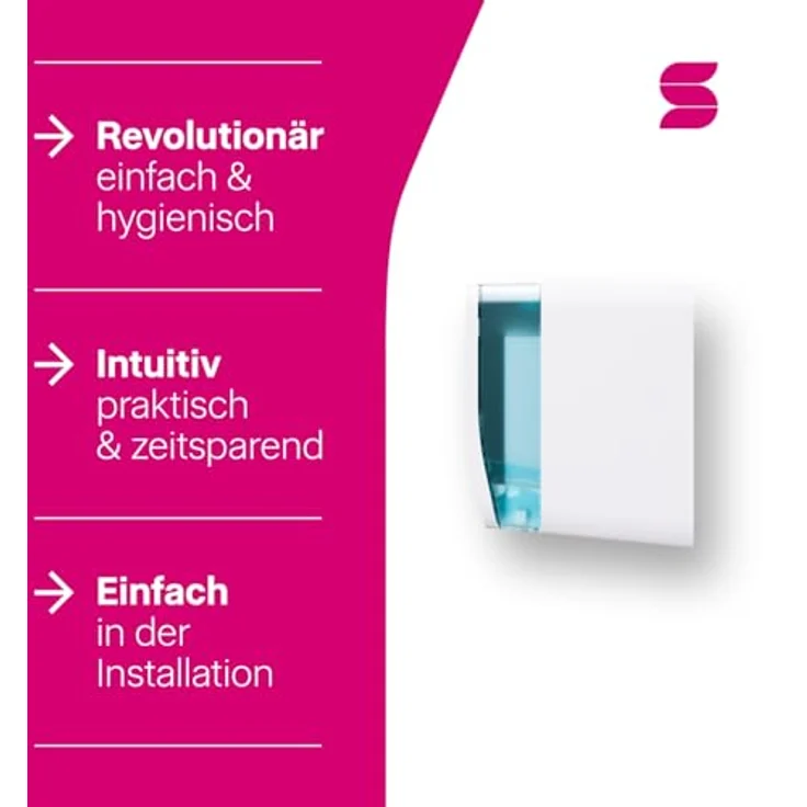Satino HYGINITY Papierhandtuchspender, kompakter Handtuchspender für V-Falz & C-Falz Papierhandtücher, mit Füllstandsanzeige, Made in Germany, weiß – Bild 2