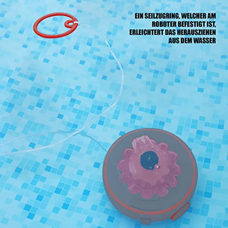 Mauk® Pool Bodenreinigung Robotersauger | Li-Ion Akku | 200 m² rund & kabellos | DAS! Original mit Weltraum Stickerset – Bild 5