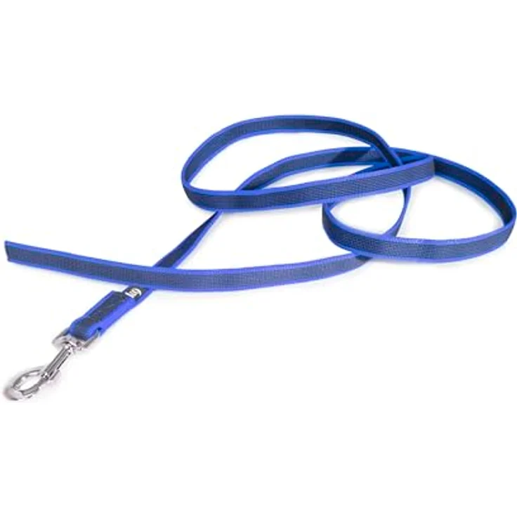JULIUS K-9 IDC Color & Gray gumierte Leine, 20 mm x 2 m ohne Schlaufe, Blau-Grau - Strapazierfähiger Textilstoff, verstärkter Haltegriff, abgerundete Gurte – Bild 2