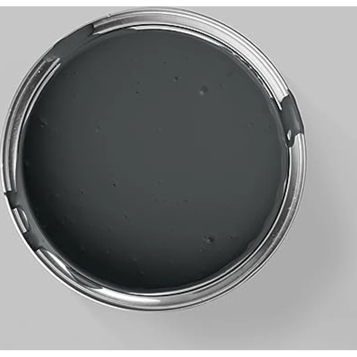 MissPompadour Wandfarbe Schwarz mit Schiefer, abwaschbare Wandfarbe, hohe Deckkraft, scheuerbeständig, wasserbasiert, 1 L – Bild 2