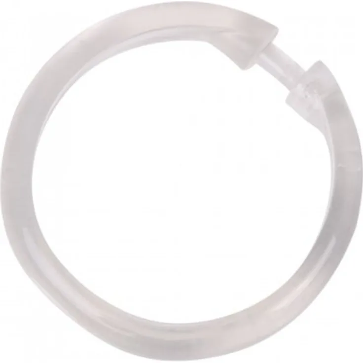 WENKO Duschvorhangringe, 12er Set transparent, rund, Ø 6 cm, mit Verschluss