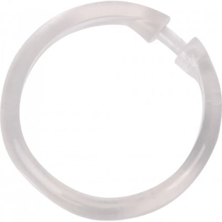 WENKO Duschvorhangringe, 12er Set transparent, rund, Ø 6 cm, mit Verschluss – Bild 1