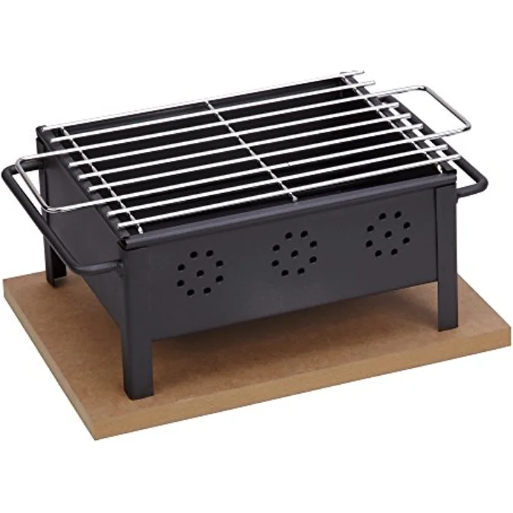Tischgrill mit Edelstahl-Rost, 25x20 cm