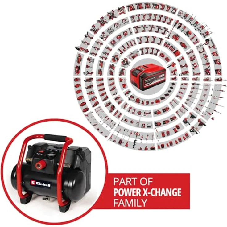 Einhell, Kompressor, Einh Akku-Kompressor TE-AC 36/150 Li OF-Solo (8 Bar, 6 l) in Blau – Bild 2