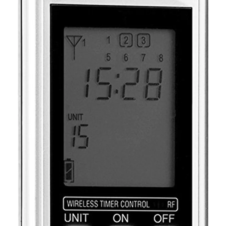 SmartHome Digitale Outdoor Funk Zeitschaltuhr = Außen-Funk-Steckdose + Timer-Fernbedienung, für Leuchten und Geräte bis max. 3500W – Bild 5