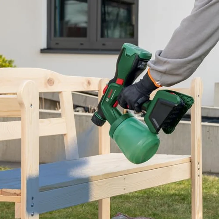 Bosch Akku-Farbsprühsystem UniversalSpray 18V-300, sprühfähig für Dispersions-/Latexfarben und Lacke, 1200 ml Becher, 2 m²/min, ohne Akku – Bild 5