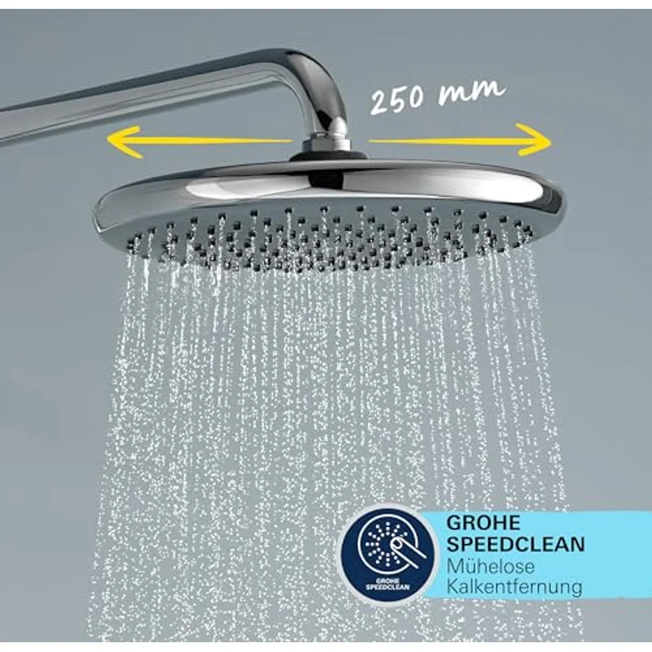 Grohe Duschsystem Vitalio Comfort 250 Flex, chrom, Kopf- und Handbrause mit 2 Strahlarten, wasser- und energieeffizient – Bild 6