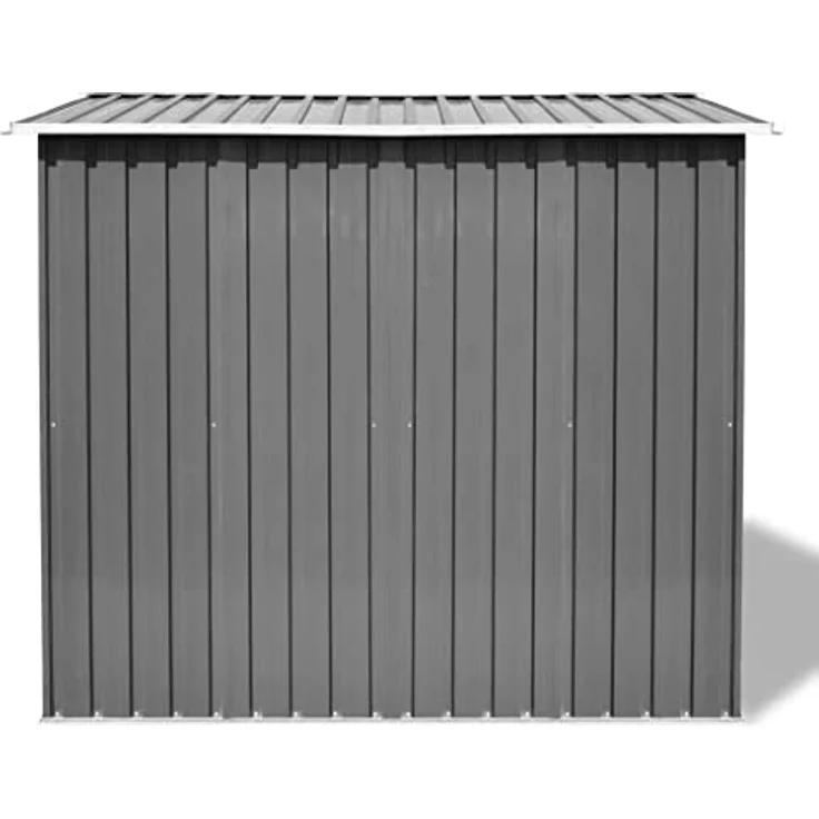 vidaXL Gerätehaus Metall 257x205x178cm Grau Schuppen Gartenhaus Geräteschuppen – Bild 3
