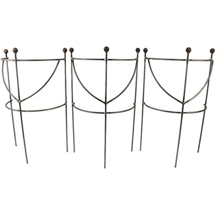 Hirsch Terracotta Staudenhalter halbrund H:50 B:30 T:16cm stabil massiv Vollmaterial, Pflanzenstütze, Rankhilfe, Rankgitter, Beetgitter, Pflanzenhalter – Bild 5