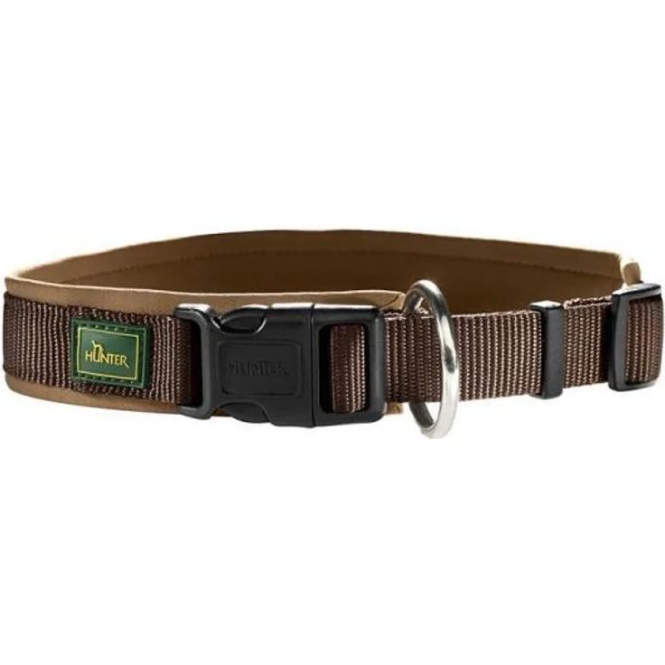 Hunter Hunde-Halsung Neopren Vario Plus braun-karamell M-L 1