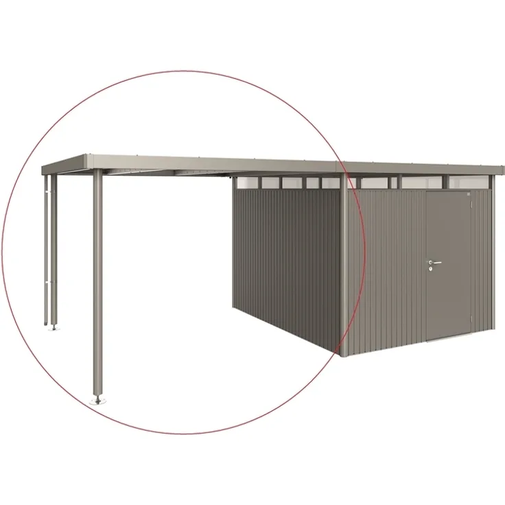 Biohort Seitendach für Gerätehaus HighLine H5 282 x 315 cm quarzgrau; metallic