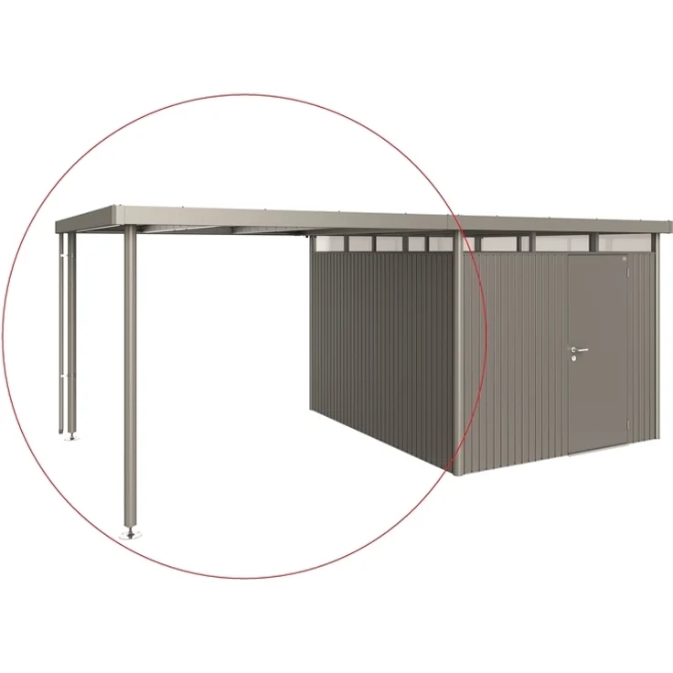 Biohort Seitendach für Gerätehaus HighLine H5 282 x 315 cm quarzgrau; metallic
