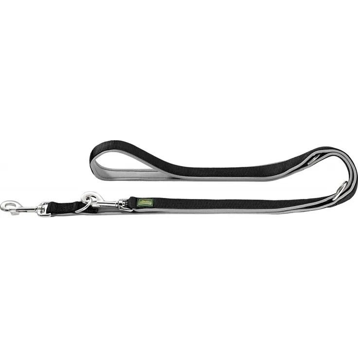 Verstellbare Führleine Neopren Größe: Länge max. 200 cm, Breite 2,5 cm, schwarz-grau