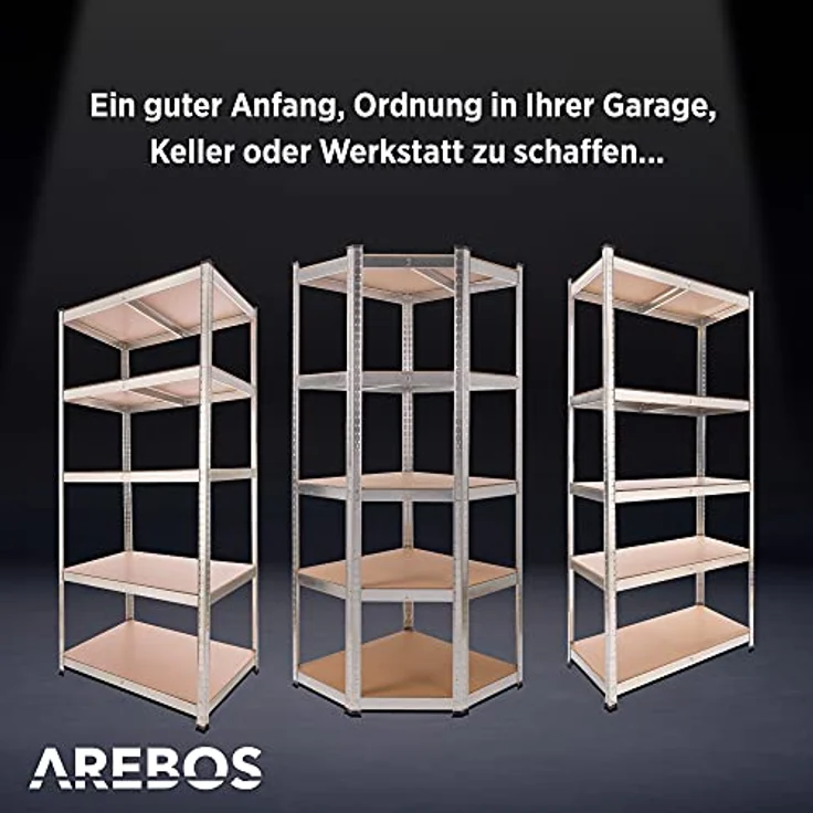 Eckregal Lagerregal Schwerlastregal Werkstattregal Steckregal Regal 875kg - Silber - Arebos – Bild 6