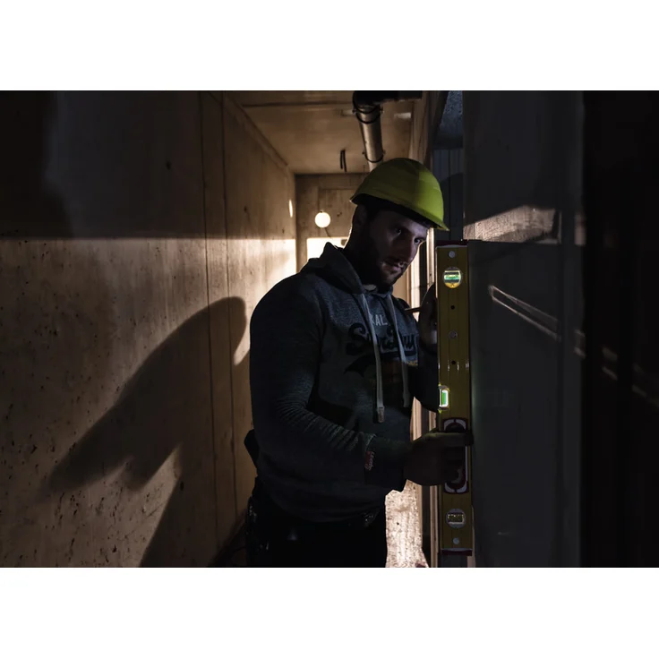 STABILA Wasserwaage Type 196-2 LED, 61 cm, extrasteifes Alu-Profil, 1 LED-Horizontal-/1 LED-Vertikal-/1 Vertikal-Libelle, 1 Handgriff, stoßdämpfende Endkappen, Rutsch-Stopper, Made in Germany – Bild 9
