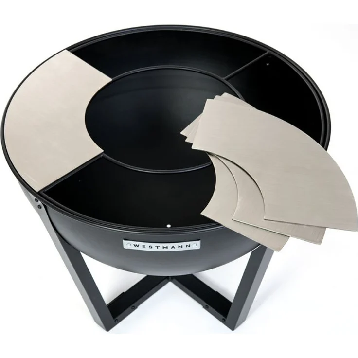 Westmann Premium Grill Feuerstelle inkl. Edelstahl Grillplatte schwarz 81x81x62 cm – Bild 6