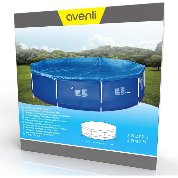 Avenli Pool-Abdeckung rund Abdeckplane für runde Frame Pool Gr. Ø 300 - 305 cm Stahlrohr Schwimmbecken Stahlrahmen Rundpool Schwimmbad Cover – Bild 2