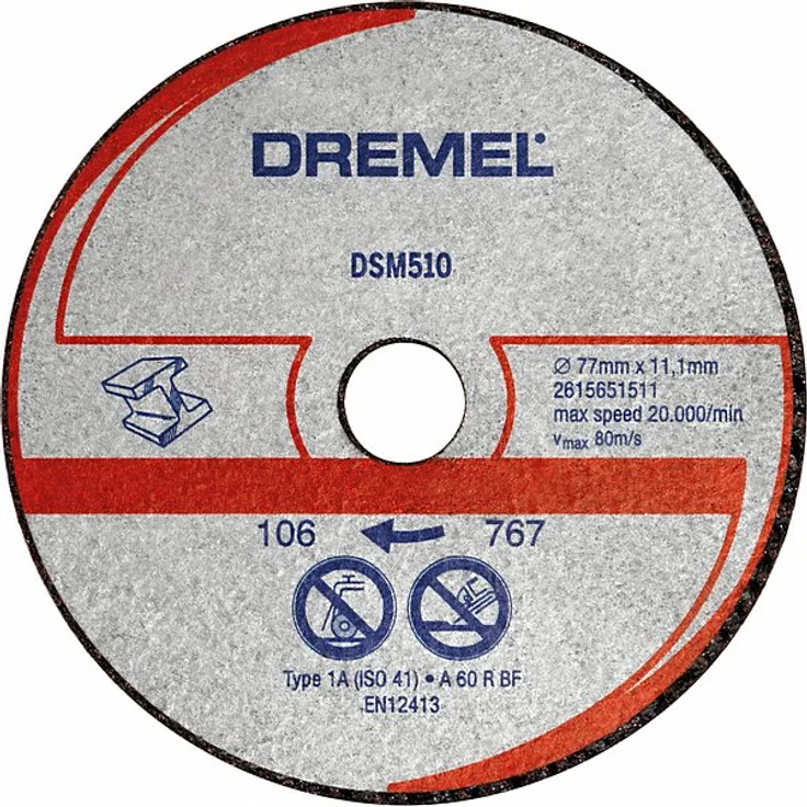 DREMEL DSM20 Metall- und Kunststofftrennscheibe (DSM510) - 2615S510JB