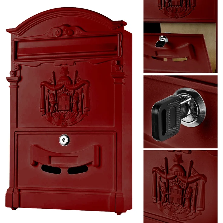 Briefkasten Antik Wandbriefkasten Briefkastenanlage Mailbox Letterbox Rot – Bild 2