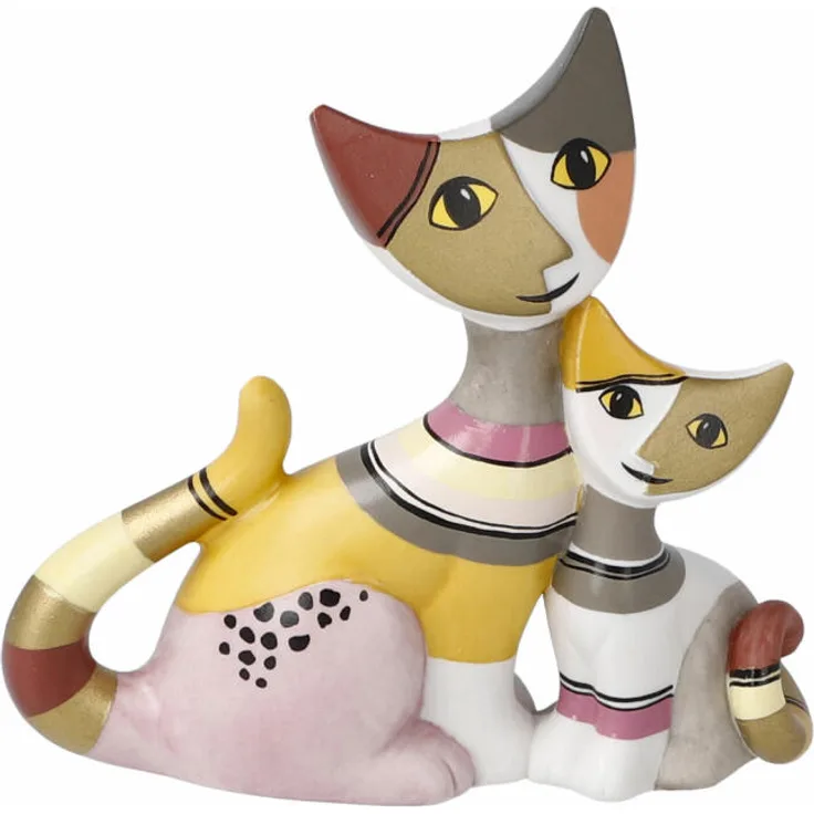 Goebel Figur Rosina Wachtmeister - Minikatzen Laura e Fabio, Katzenfigur, Biskuitporzellan, Bunt, 8 cm, 31326020