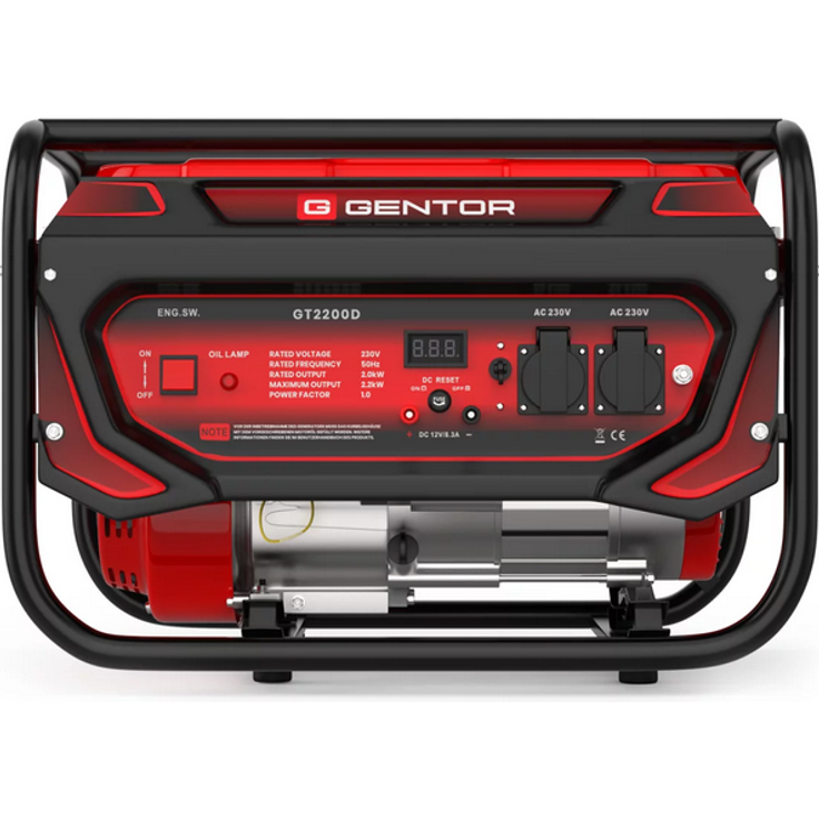 GENTOR 4-Takt Stromerzeuger GT2200D | 2200 WATT 7.0PS Generator Notstromaggregat mit Benzin und leise Dauerleistung 2000 W – Bild 3
