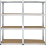 Juskys Easy 2er Set Lagerregal aus Metall mit 8 Einlegeböden 160 x 80 x 40 cm
