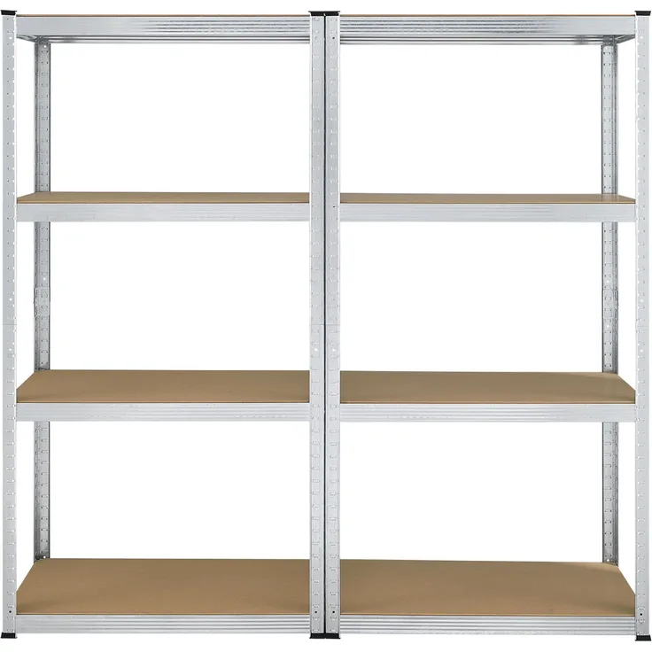 Juskys Easy 2er Set Lagerregal aus Metall mit 8 Einlegeböden 160 x 80 x 40 cm