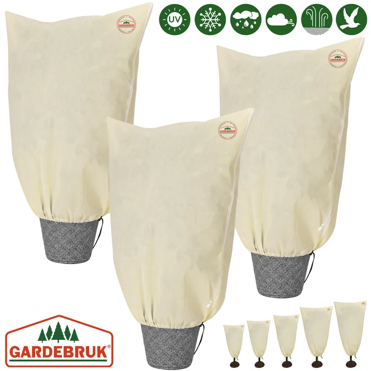 Gardebruk Kübelpflanzensack Reißverschluss Garten Frostschutzhaube Winterschutzhaube Pflanzenschutzhaube Frostschutzvlies Beige versch. Größen - Preisvergleich