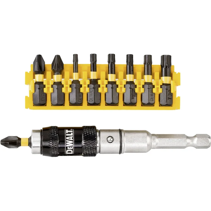 DeWalt Extreme Impact Torsion Schrauberbit-Set (10-tlg, mit schwenkbaren Bithalter und magnetische Hülse, hohe Passgenauigkeit) DT70578T – Bild 2