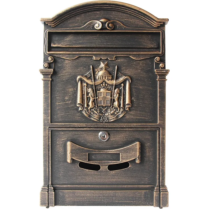 Briefkasten Antik Wandbriefkasten Briefkastenanlage Mailbox Letterbox Gold