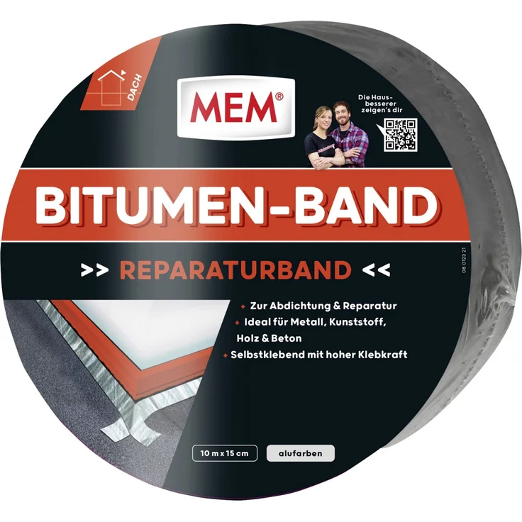MEM Bitumen-Band 10 m x 15 cm alu – Bild 1