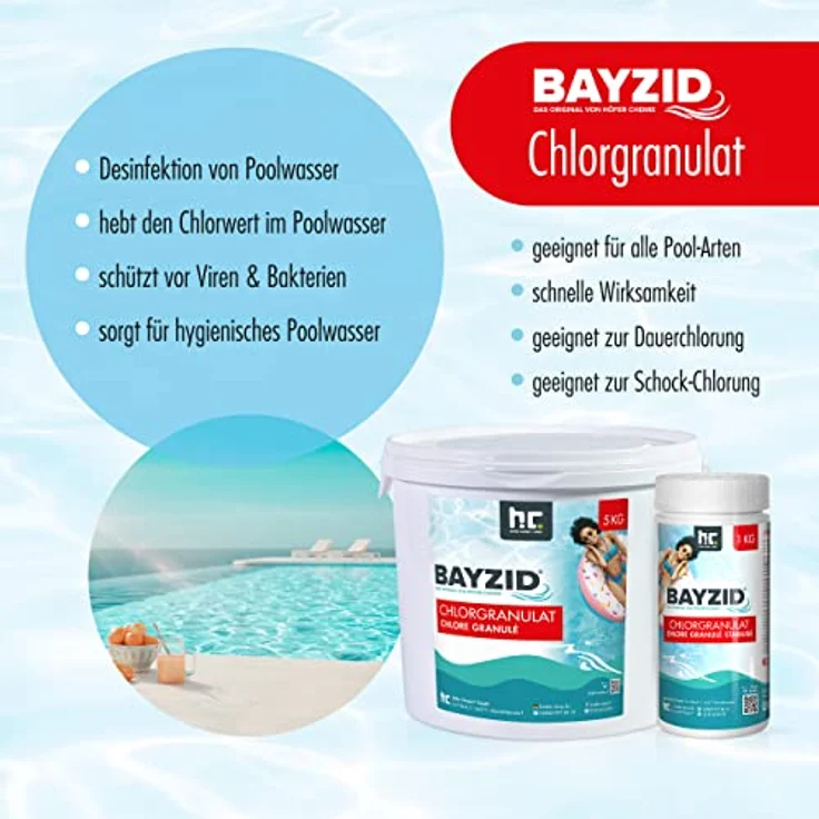 4 x 5 kg BAYZID Chlorgranulat für Pools – Bild 3
