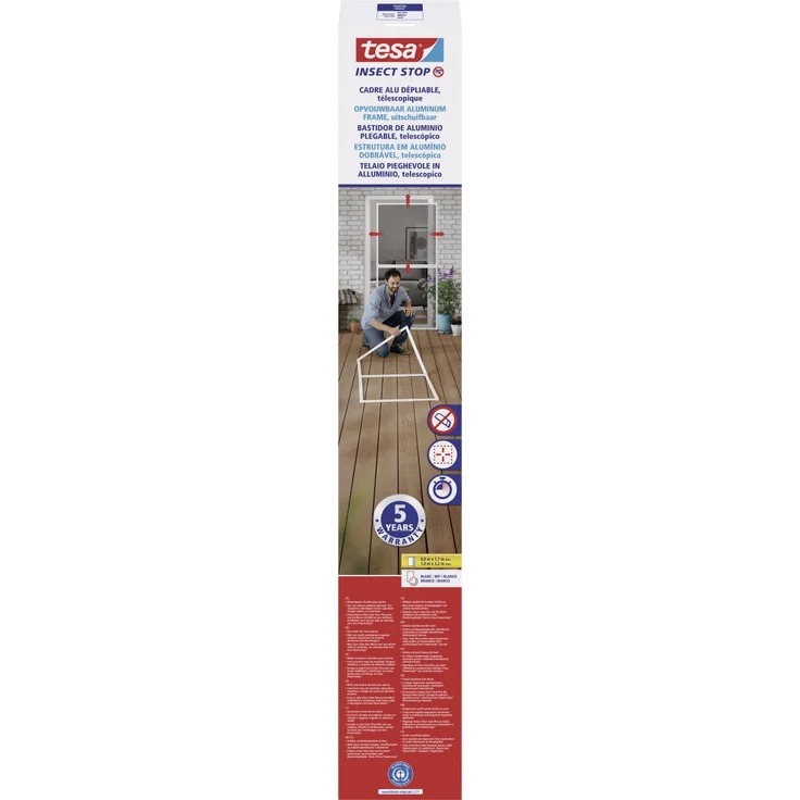 tesa Fliegenschutz-Tür FALT 100 x 220 cm - Aluminium weiß individuell kürzbar – Bild 5