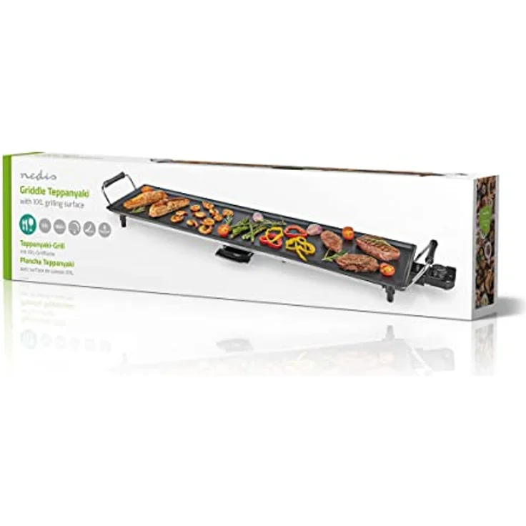 Teppanyaki Grill 1800 Watt 90 cm Grillfläche.Gesamtgröße 106 x 27 cm - Schwarz klein Elektrogrill – Bild 4