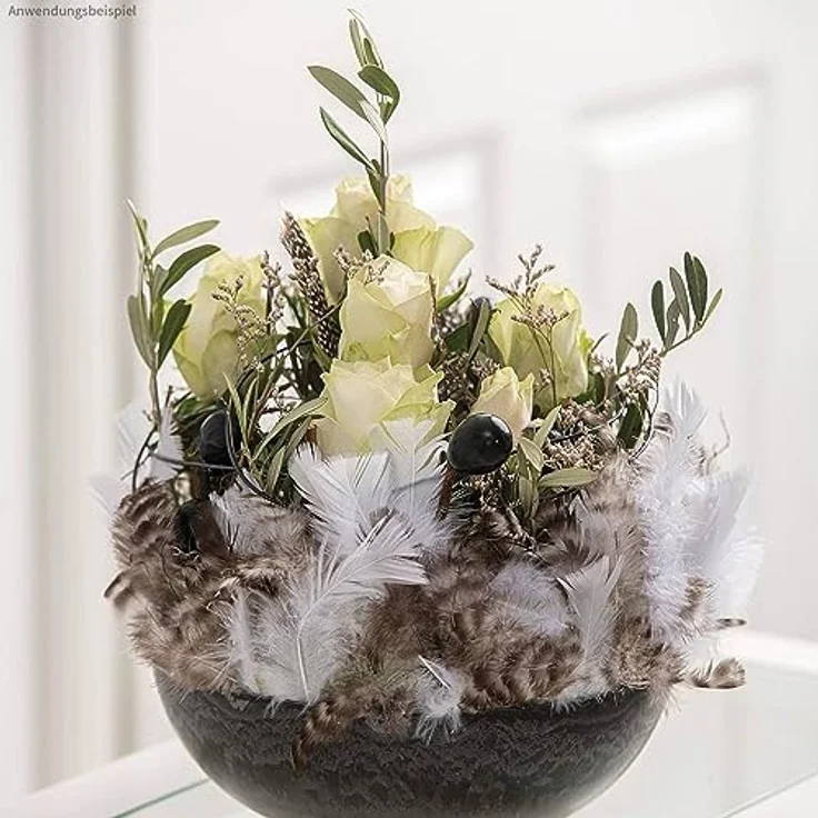 matches21 wetterfeste Pflanzschale für draussen - große Dekoschale in schwarz marmoriert als Blumenschale - Flache Garten Schale in 25 cm für Blumen, Bonsai oder Friedhof Grab-Schmuck – Bild 5