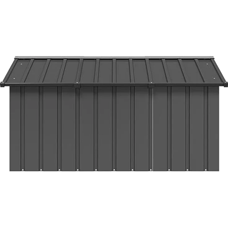 vidaXL Hundehütte Anthrazit 116,5x153x81,5cm Verzinkter Stahl Hundehaus Hütte – Bild 3