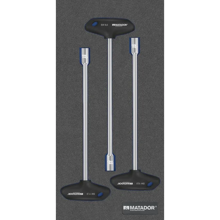 Matador Schraubwerkzeuge Schraubendreher-Set 3-teilig, Sechskant-Steckschlüssel 9-11 mm, passend für Werkstattwagen RATIO und VARIO