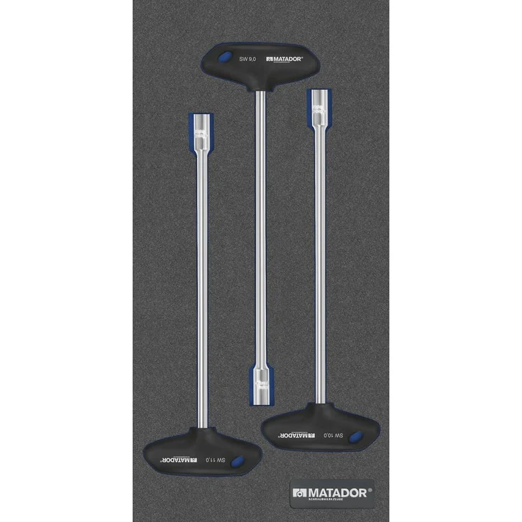 Matador Schraubwerkzeuge Schraubendreher-Set 3-teilig, Sechskant-Steckschlüssel 9-11 mm, passend für Werkstattwagen RATIO und VARIO – Bild 1