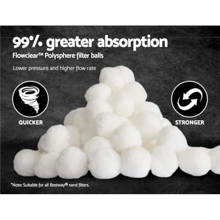 Bestway Flowclear Polysphere Filterbälle, umweltfreundlicher Ersatz für Filtersand, 1000g, hohe Filtrationseffizienz, leicht und langlebig – Bild 4
