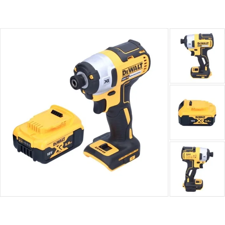 Dewalt DCF 887 N Akku Schlagschrauber, 18 V, 205 Nm, 1/4" Brushless, mit 1x 5,0 Ah Akku - ohne Ladegerät