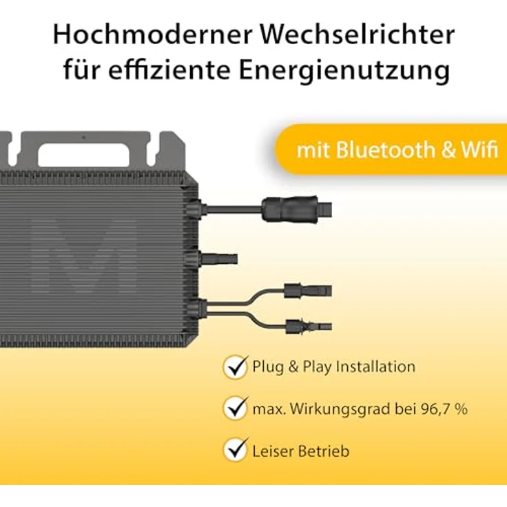 VALE Balkonkraftwerk Set Bifazial, 880-920 Wp mit Marstek Mikro-Wechselrichter, Full Black, Plug&Play, WiFi, App-Steuerung – Bild 5