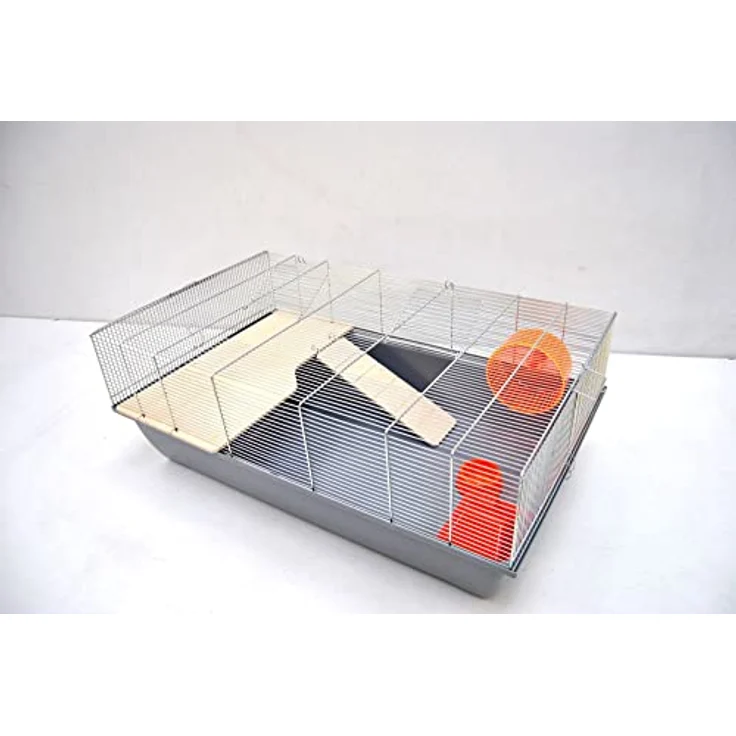 Ollesch Mäusekäfig Hamsterkäfig Nagerkäfig 78x47x30cm grau mit Zubehör – Bild 1