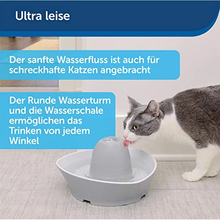 PetSafe Keramik-Trinkbrunnen Streamside, Für Katzen und kleine Hunde geeignet, Leiser Betrieb, 1,8 L Wasserkapazität – Bild 2