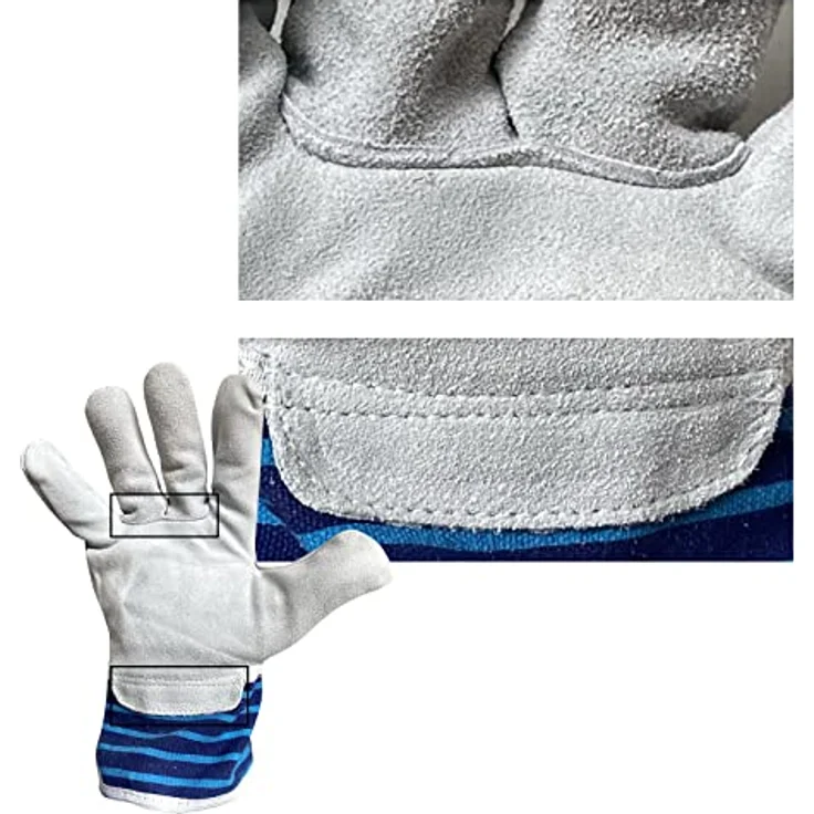 Hase Safety Gloves 12 Paar - ROSTOCK, 5-Fg.-Sicherheitshandschuhe aus Spaltleder - Größe 8, TÜV GS Schadstoff geprüft – Bild 5