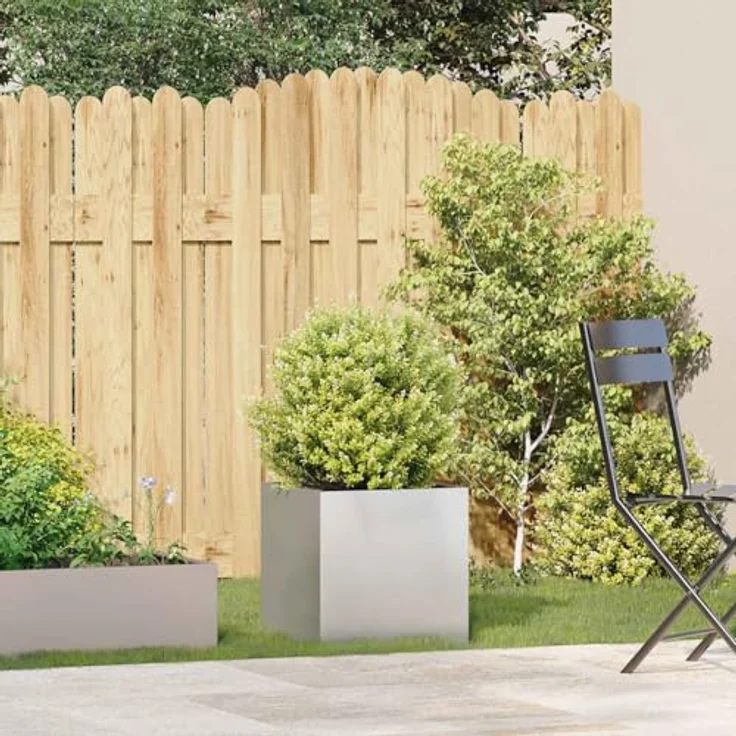 vidaXL Pflanzgefäß 40x40x40 cm Edelstahl, Pflanzschale, Garten-Garten-Pflanzkübel, Outdoor-Pflanzgefäß, Hochbeet, Blumenkasten, korrosions- und rostbeständig – Bild 3