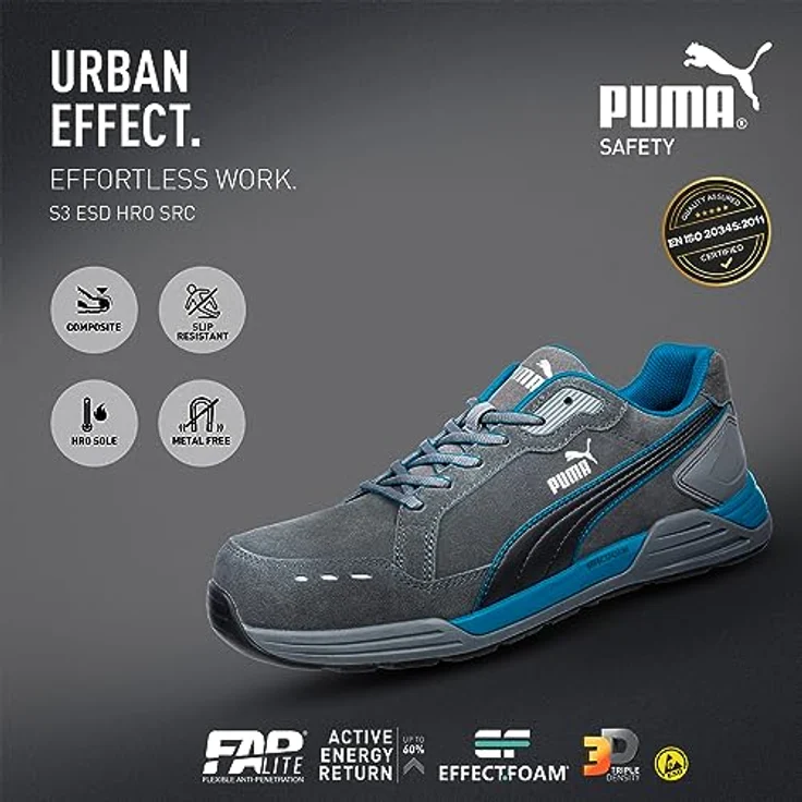 PUMA Safety AIRTWIST GREY LOW, Sicherheitsschuh in Größe 40, grau – Bild 2